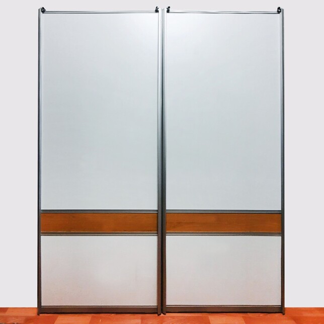 Двери-купе (хром матовый) c ЛДСП и МДФ