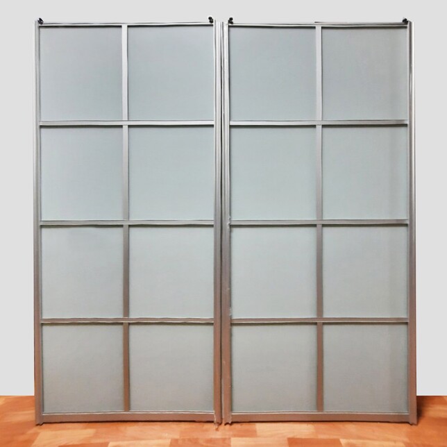 Двери-купе (хром) стеклянные с плёнкой Oracal 072