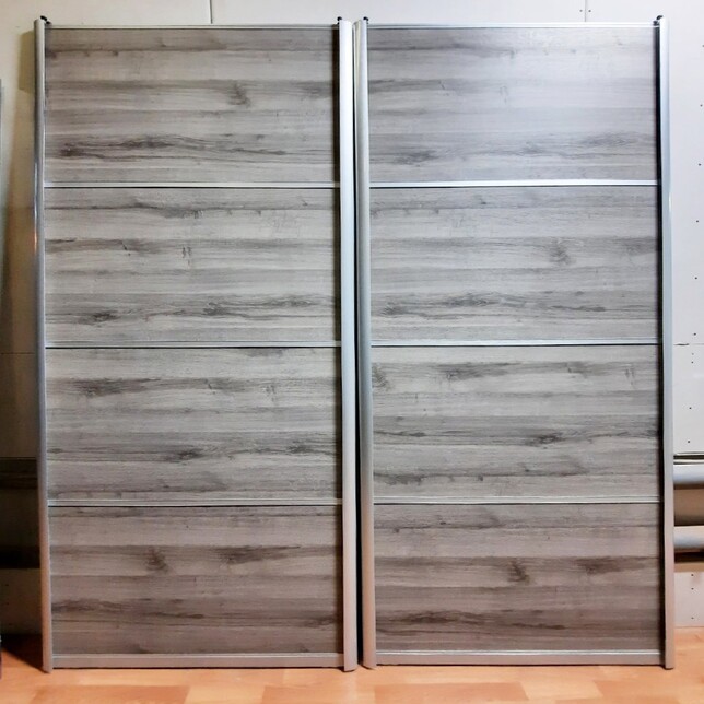 Двери-купе (хром браш) с ЛДСП