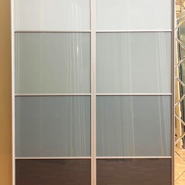 Двери-купе (хром матовый) с плёнками Oracal