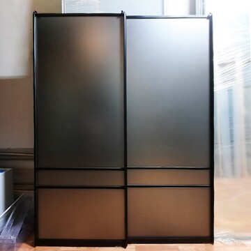 Двери-купе (чёрный зернистый) с плёнкой Оракал 090