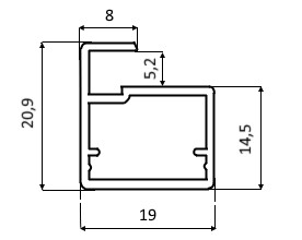PF03  Рамочный профиль для фасадов