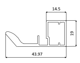 PF13_250мм Рамочный профиль-ручка для фасадов