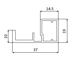 PF14_250мм Рамочный профиль-ручка для фасадов