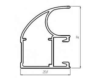 KR001 Профиль-ручка (асимметричная)