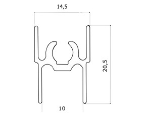 KR08 Горизонтальный верхний профиль