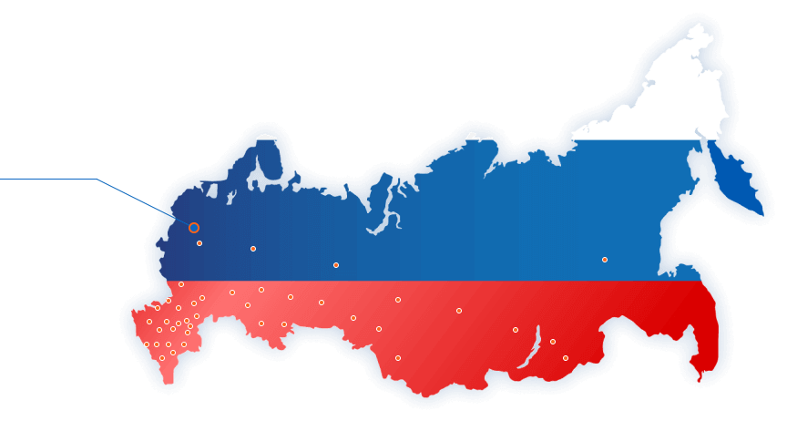 Широкая сеть дистрибьюторов по всей России